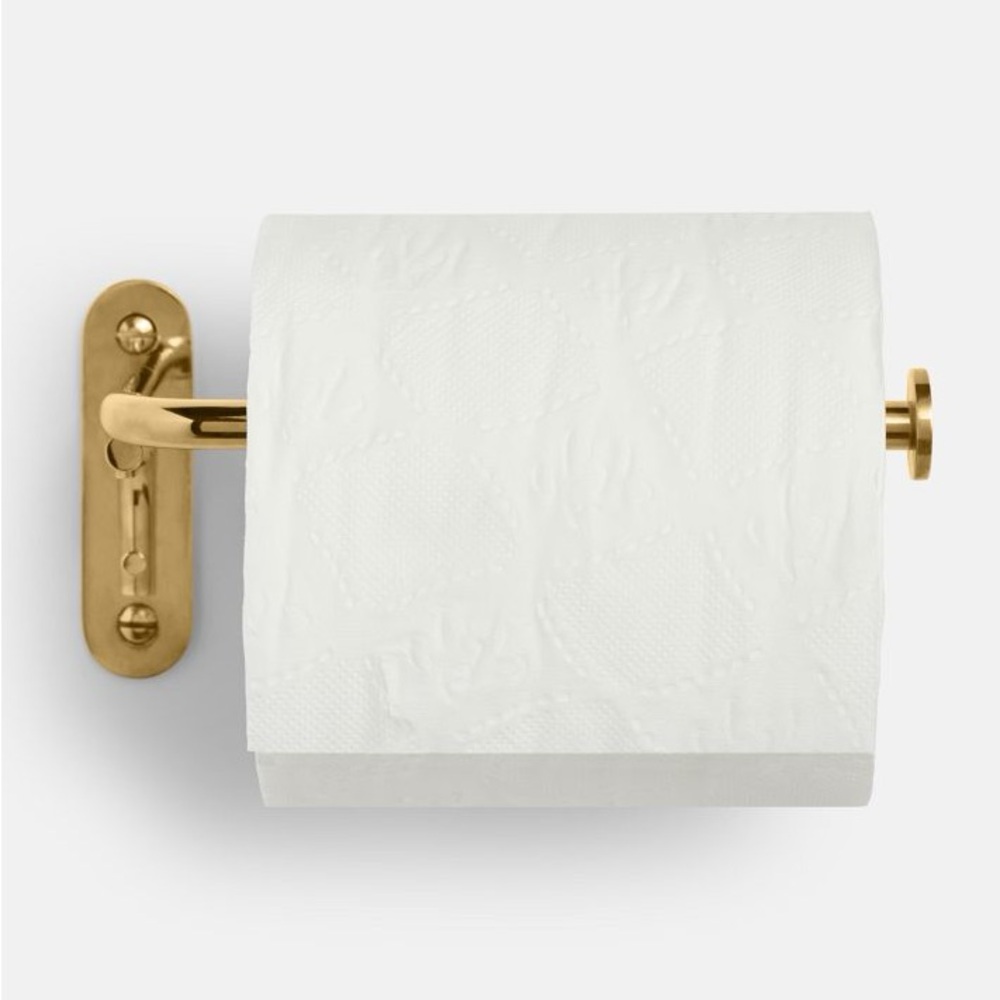 Rejuvenation Posey Unlacquered Brass Toilet Paper Holder